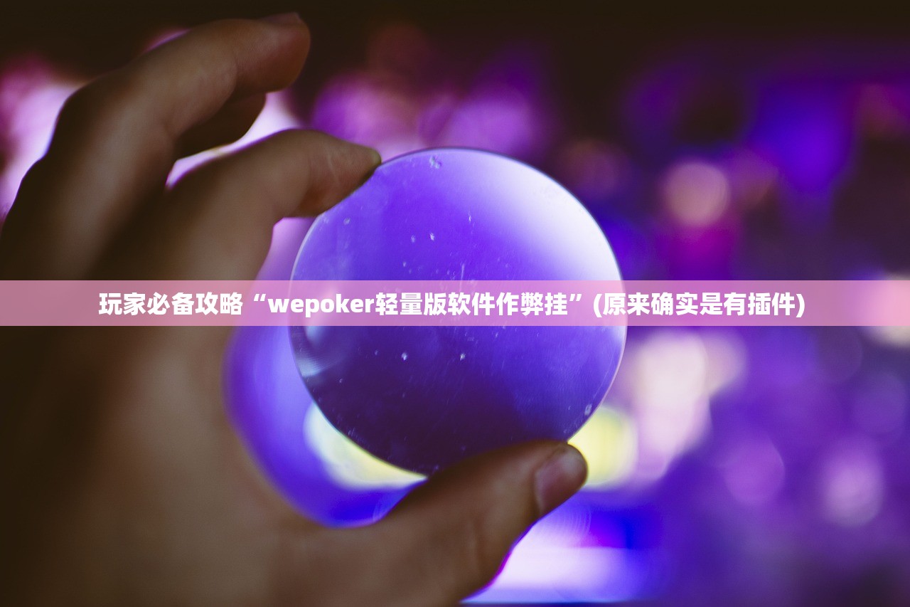 玩家必备攻略“wepoker轻量版软件作弊挂”(原来确实是有插件) 