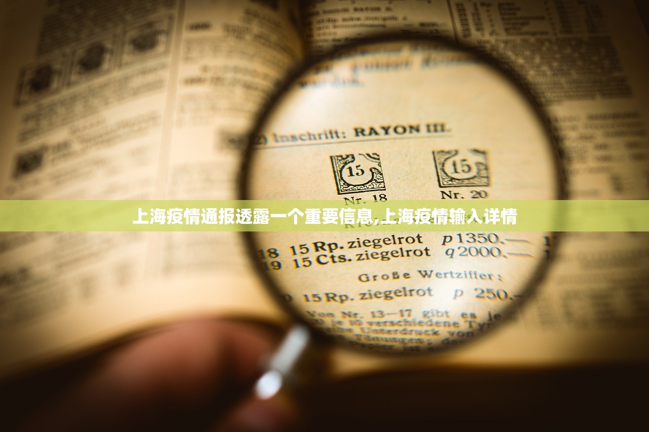 上海疫情通报透露一个重要信息,上海疫情输入详情