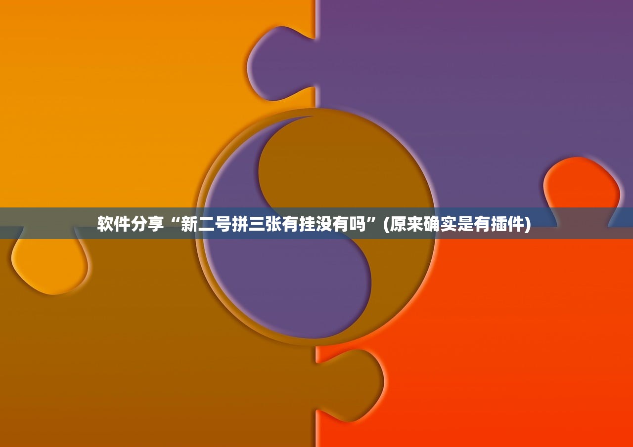 软件分享“新二号拼三张有挂没有吗”(原来确实是有插件) 