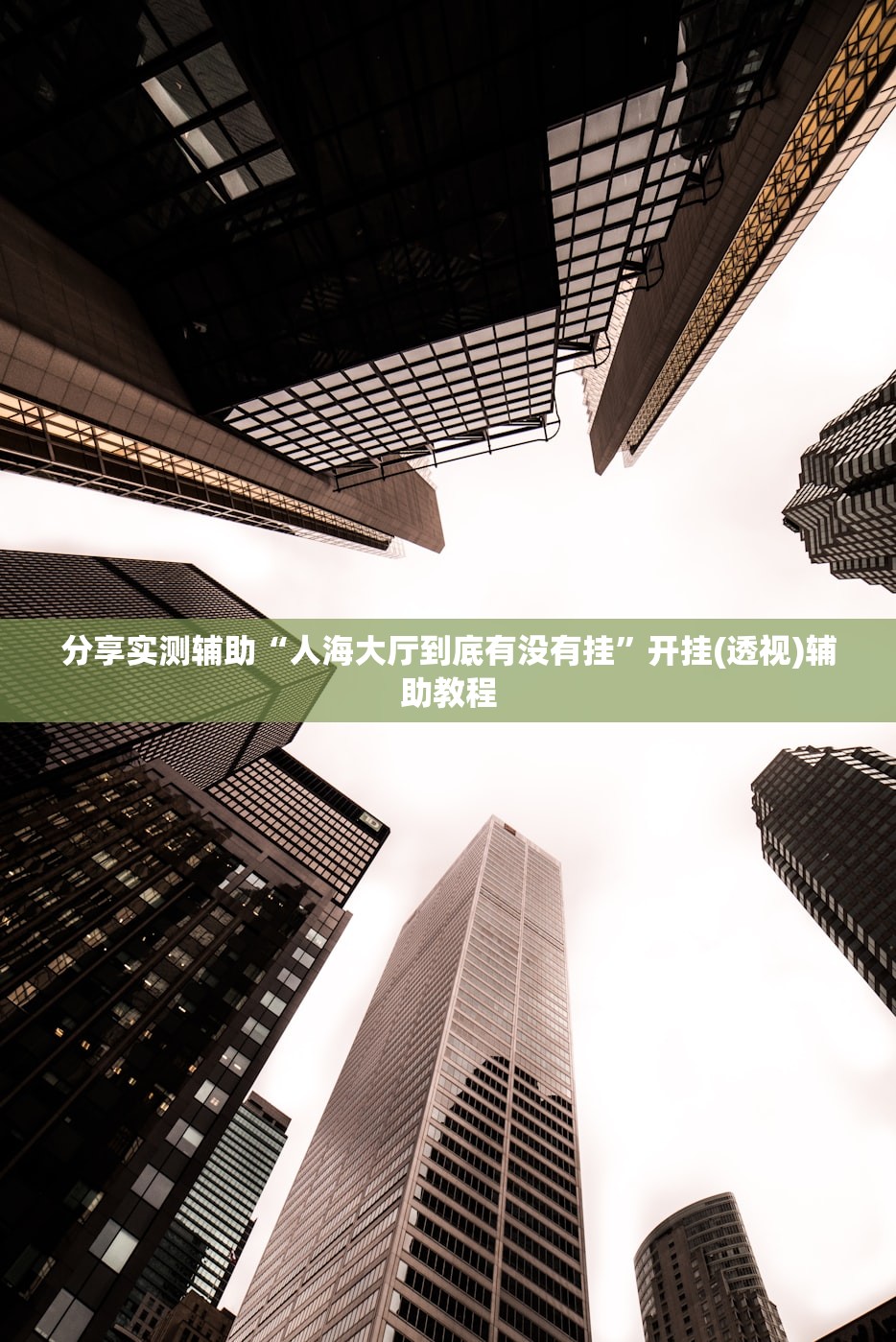 分享实测辅助“人海大厅到底有没有挂	”开挂(透视)辅助教程