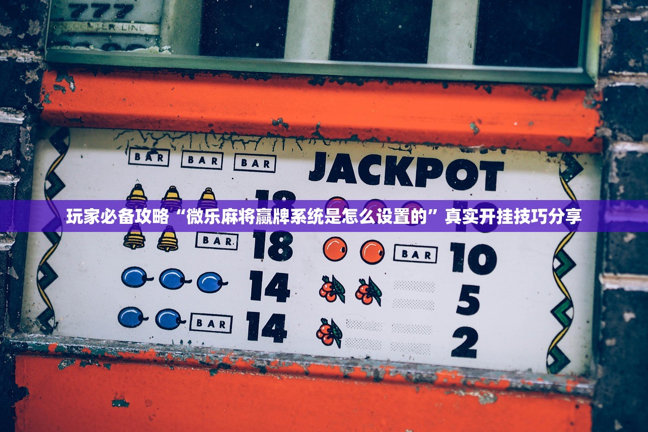 玩家必备攻略“微乐麻将赢牌系统是怎么设置的”真实开挂技巧分享