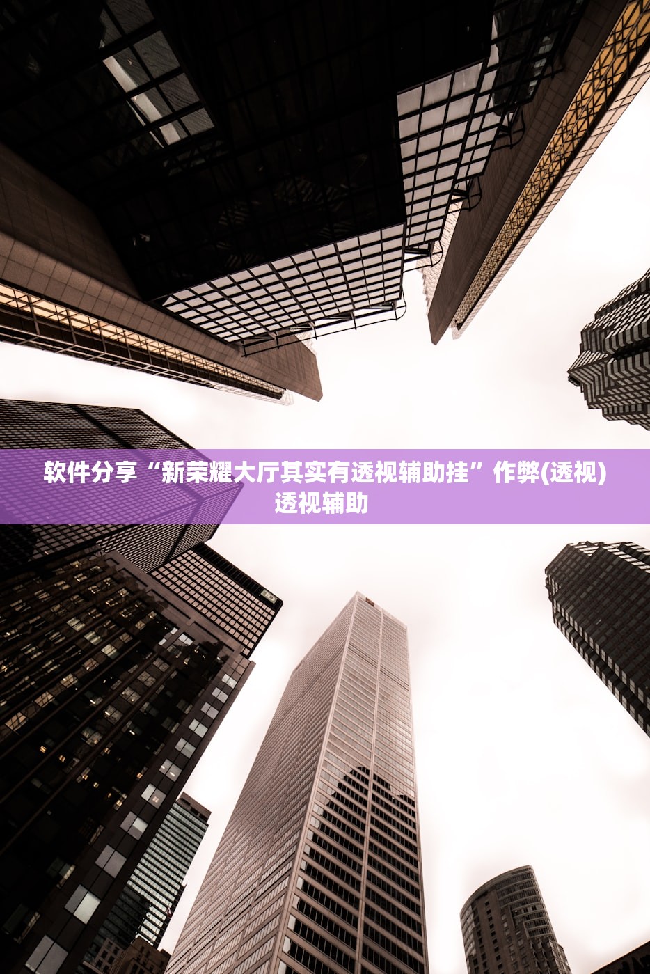 软件分享“新荣耀大厅其实有透视辅助挂”作弊(透视)透视辅助 