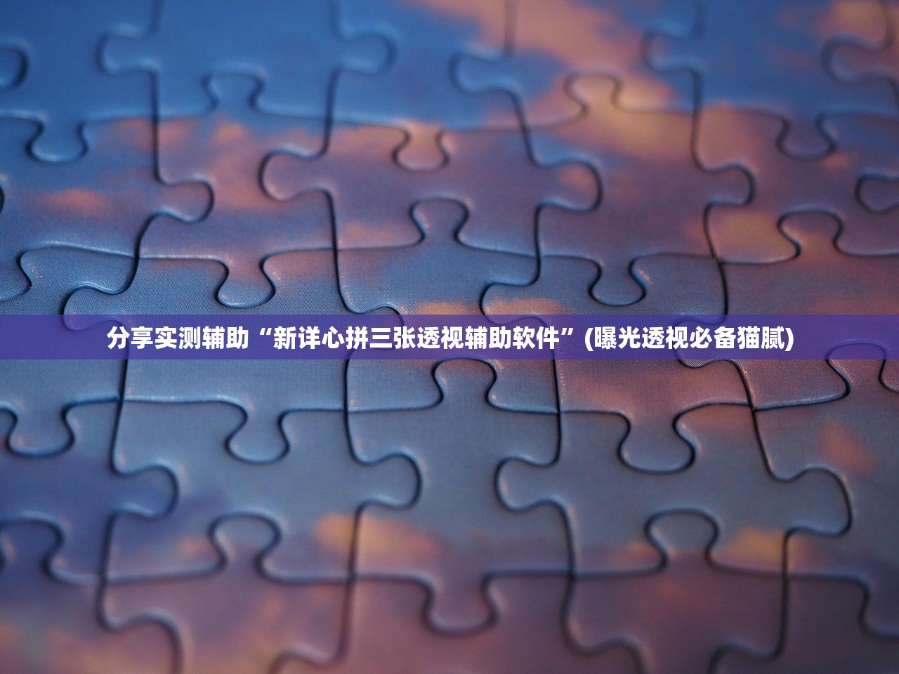分享实测辅助“新详心拼三张透视辅助软件	”(曝光透视必备猫腻)