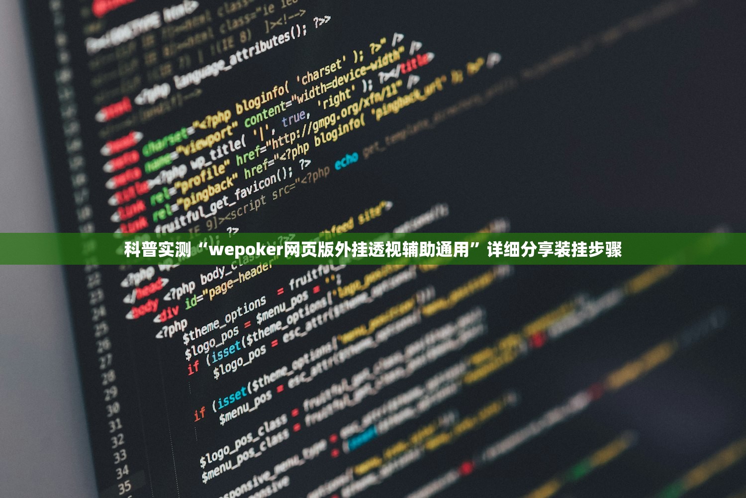 科普实测“wepoker网页版外挂透视辅助通用”详细分享装挂步骤