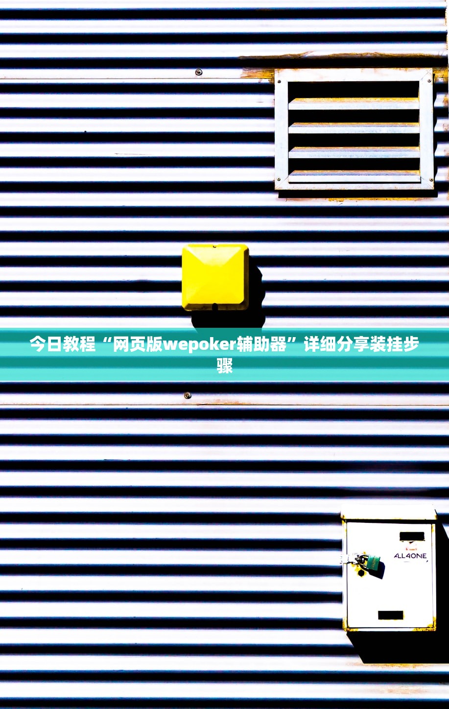 今日教程“网页版wepoker辅助器”详细分享装挂步骤