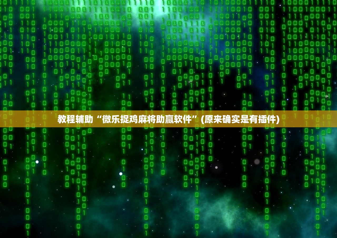 教程辅助“微乐捉鸡麻将助赢软件”(原来确实是有插件)