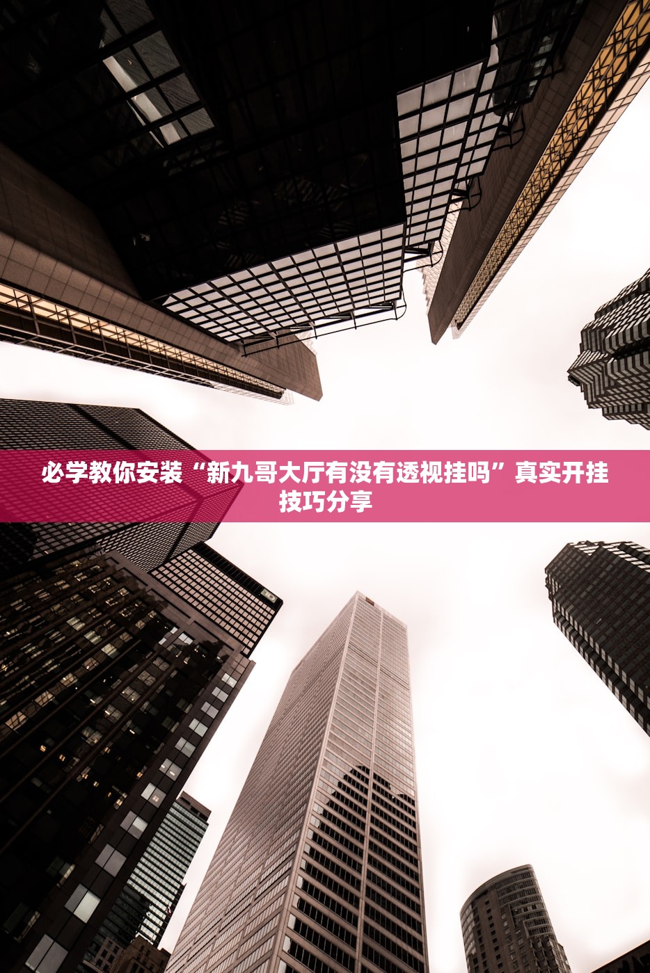 必学教你安装“新九哥大厅有没有透视挂吗”真实开挂技巧分享