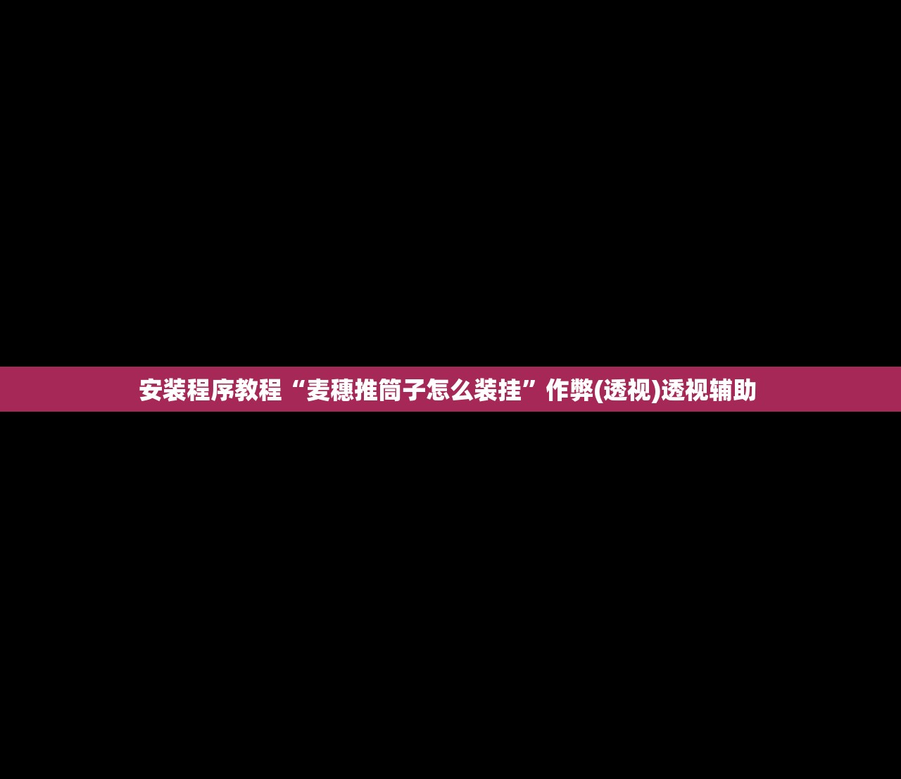 安装程序教程“麦穗推筒子怎么装挂	”作弊(透视)透视辅助 
