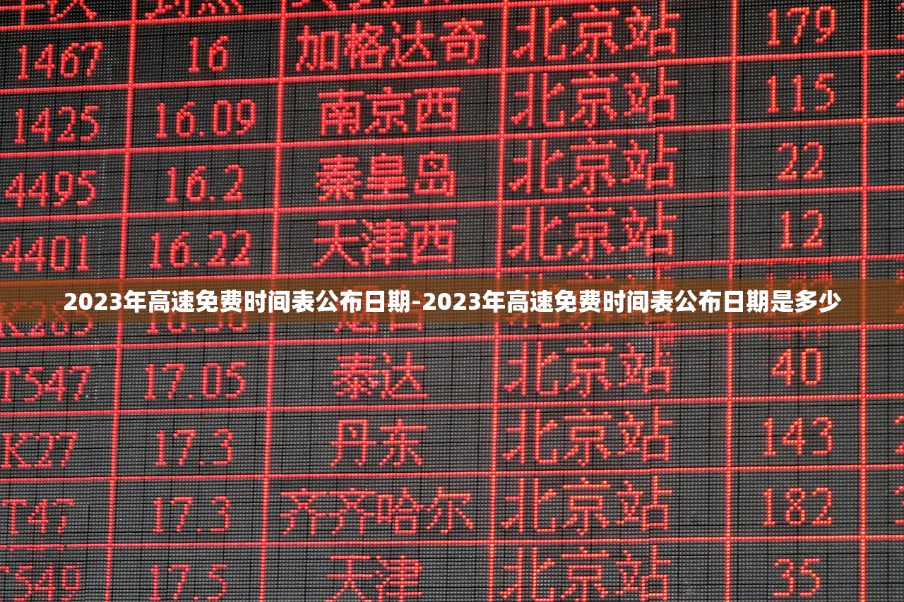 2023年高速免费时间表公布日期-2023年高速免费时间表公布日期是多少 2023年高速免费时间表公布日期-2023年高速免费时间表公布日期是多少