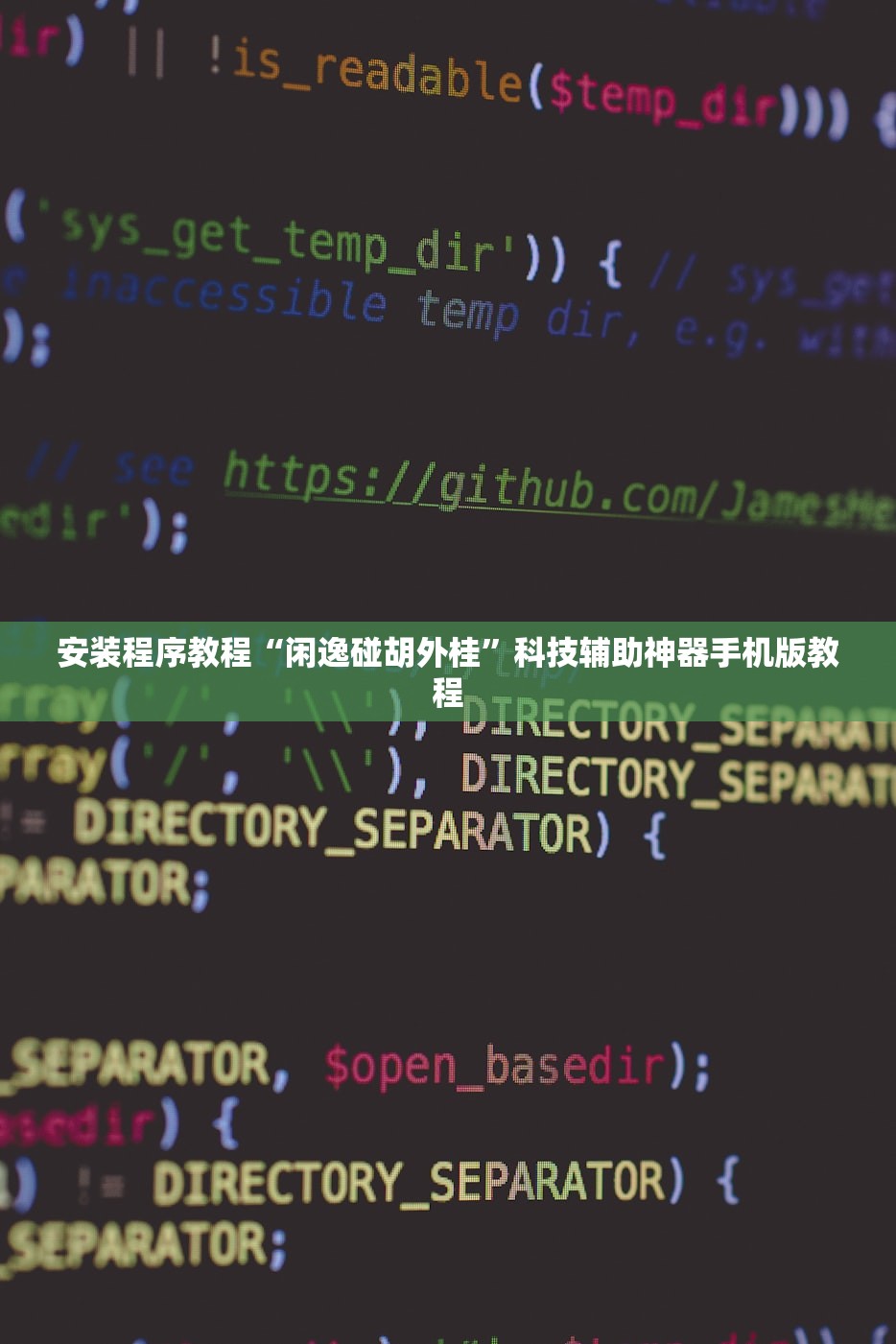 安装程序教程“闲逸碰胡外桂”科技辅助神器手机版教程