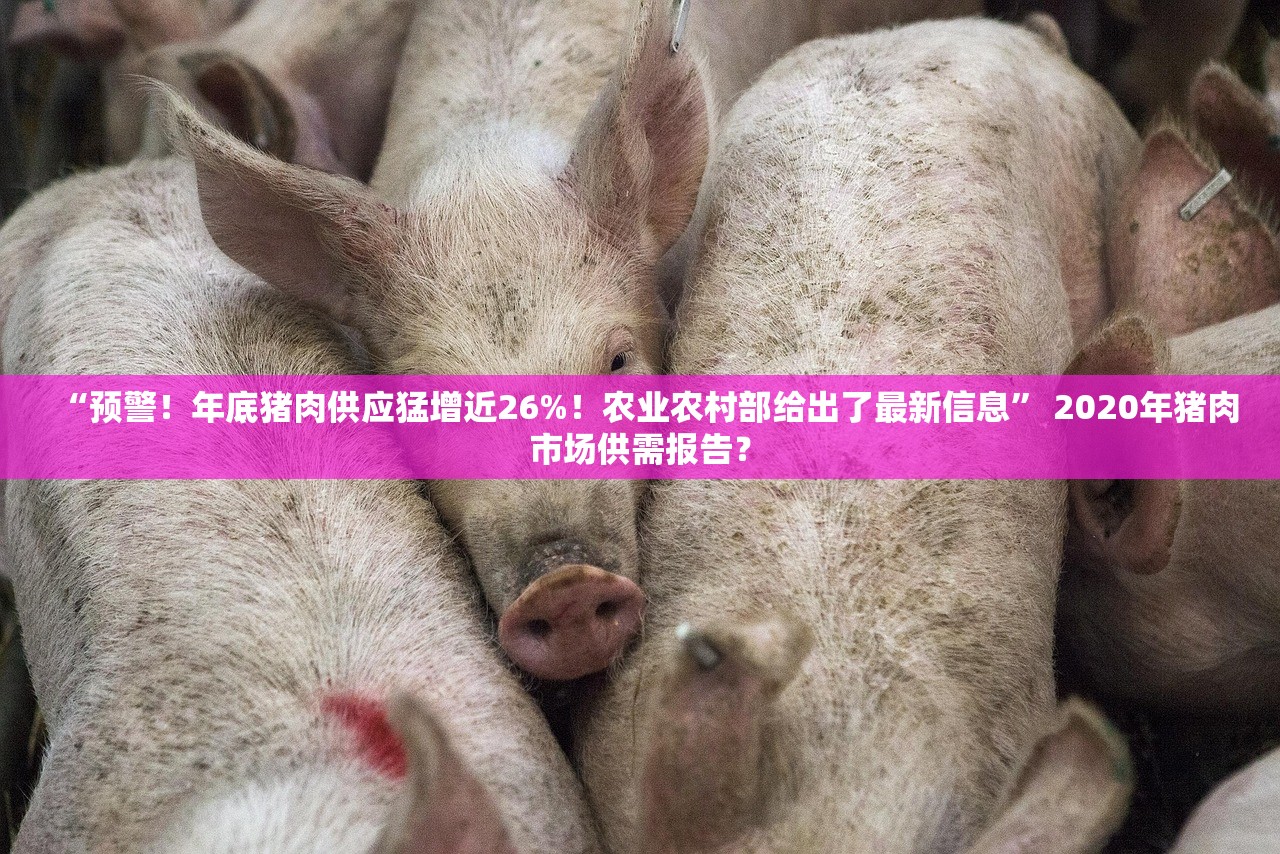 “预警！年底猪肉供应猛增近26%！农业农村部给出了最新信息” 2020年猪肉市场供需报告？