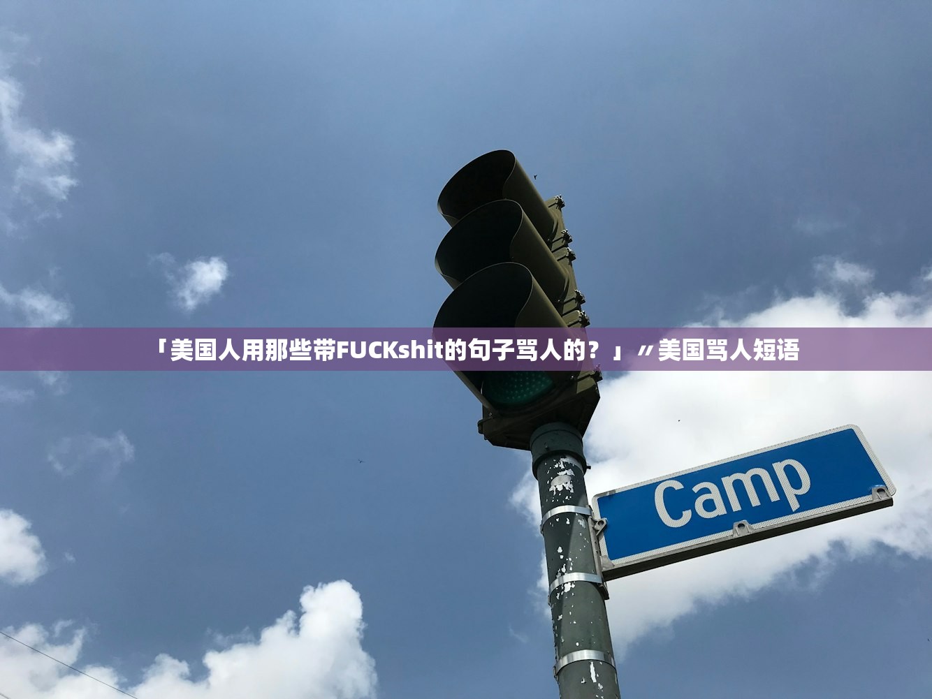 「美国人用那些带FUCKshit的句子骂人的？」〃美国骂人短语