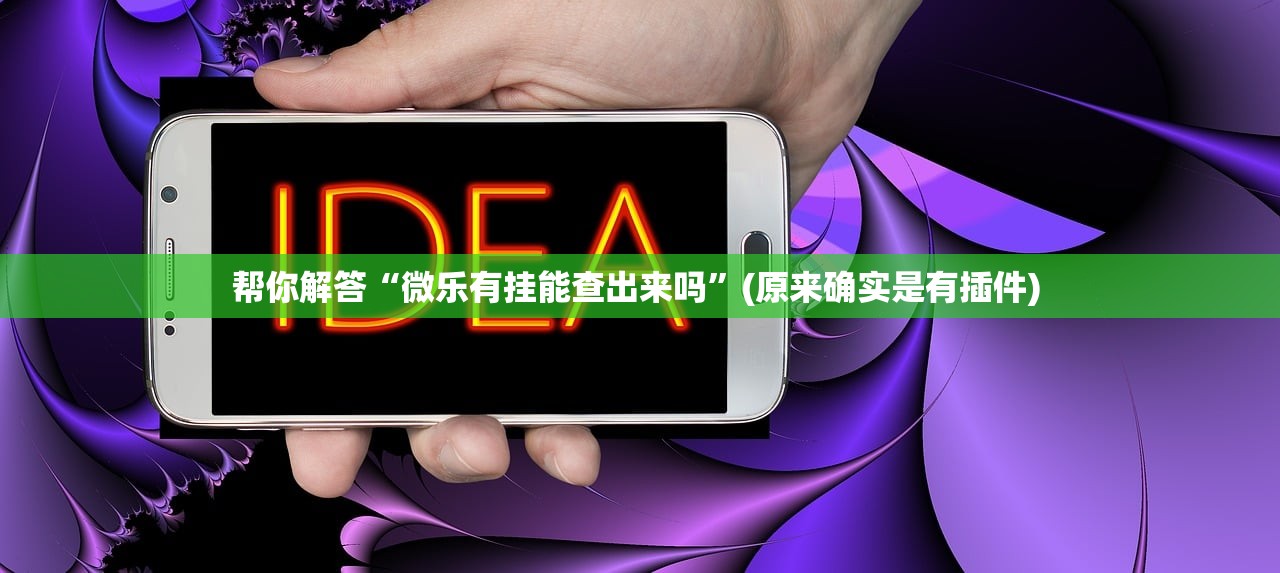 帮你解答“微乐有挂能查出来吗	”(原来确实是有插件) 