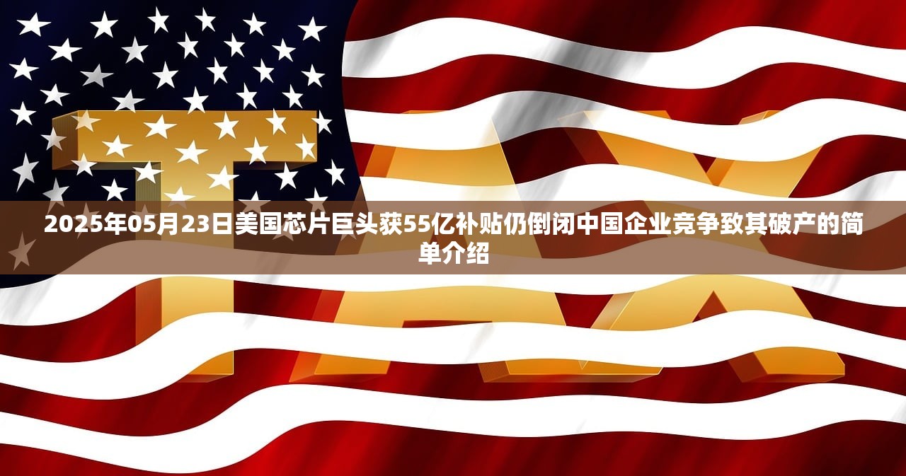 2025年05月23日美国芯片巨头获55亿补贴仍倒闭中国企业竞争致其破产的简单介绍