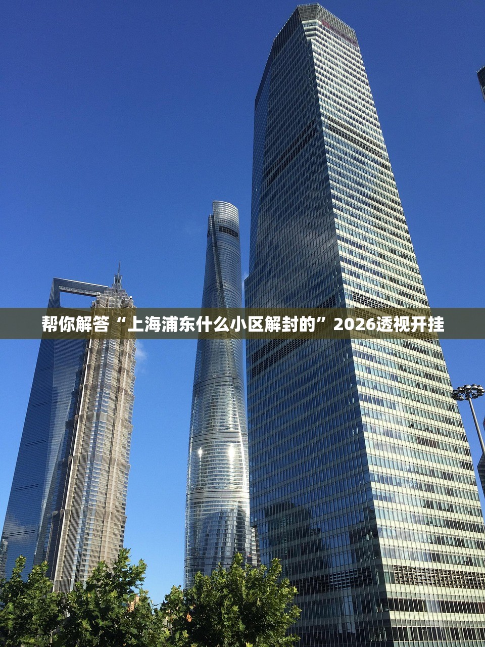 帮你解答“上海浦东什么小区解封的”2026透视开挂