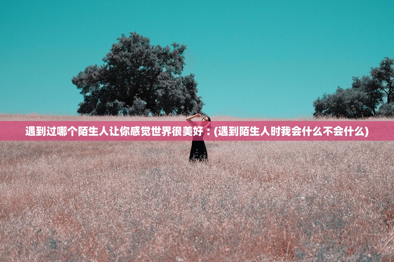遇到过哪个陌生人让你感觉世界很美好︰(遇到陌生人时我会什么不会什么)