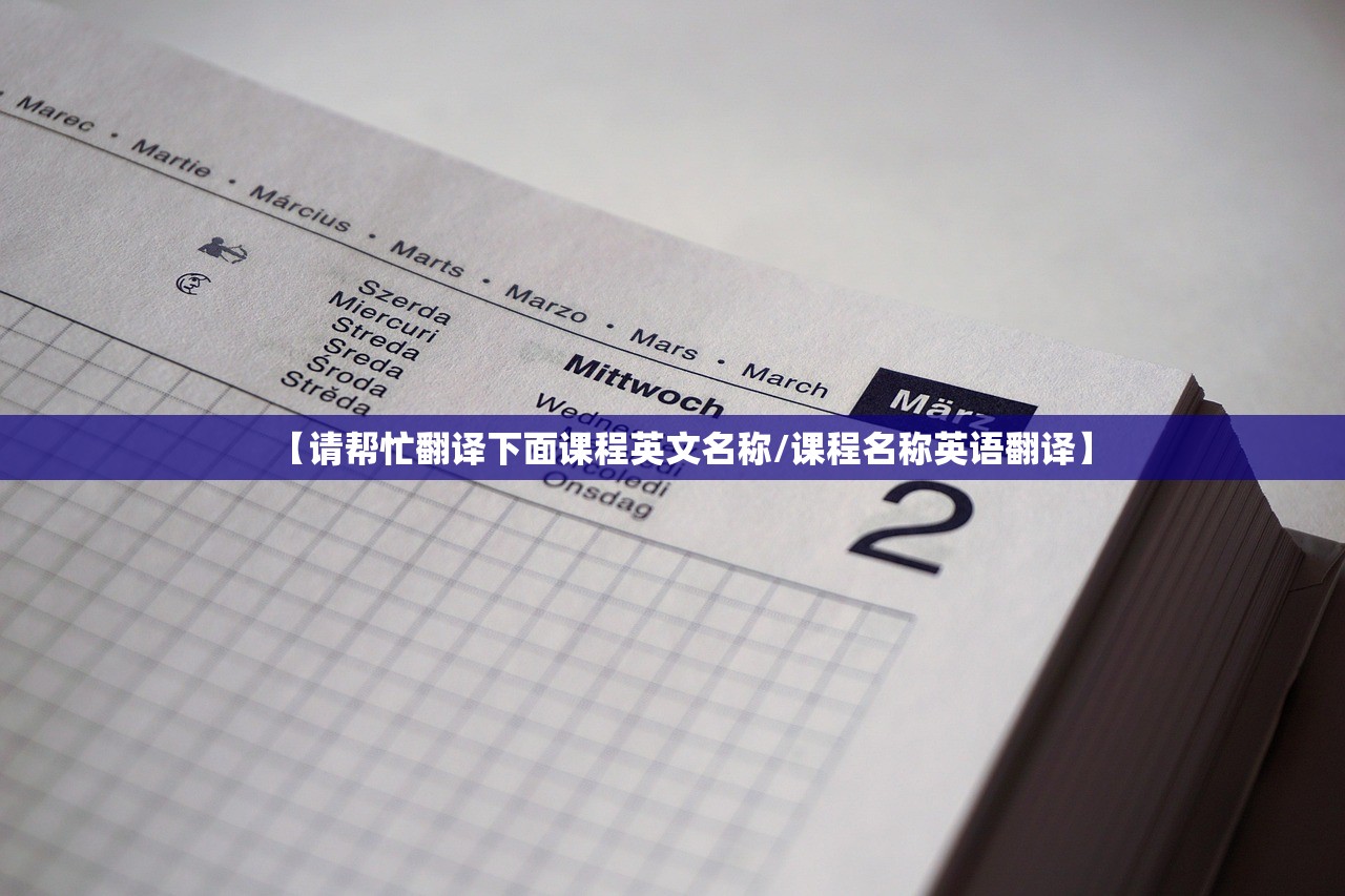 【请帮忙翻译下面课程英文名称/课程名称英语翻译】