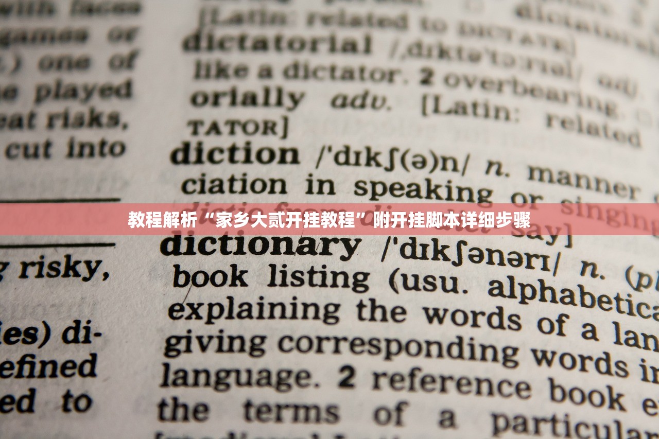 教程解析“家乡大贰开挂教程”附开挂脚本详细步骤