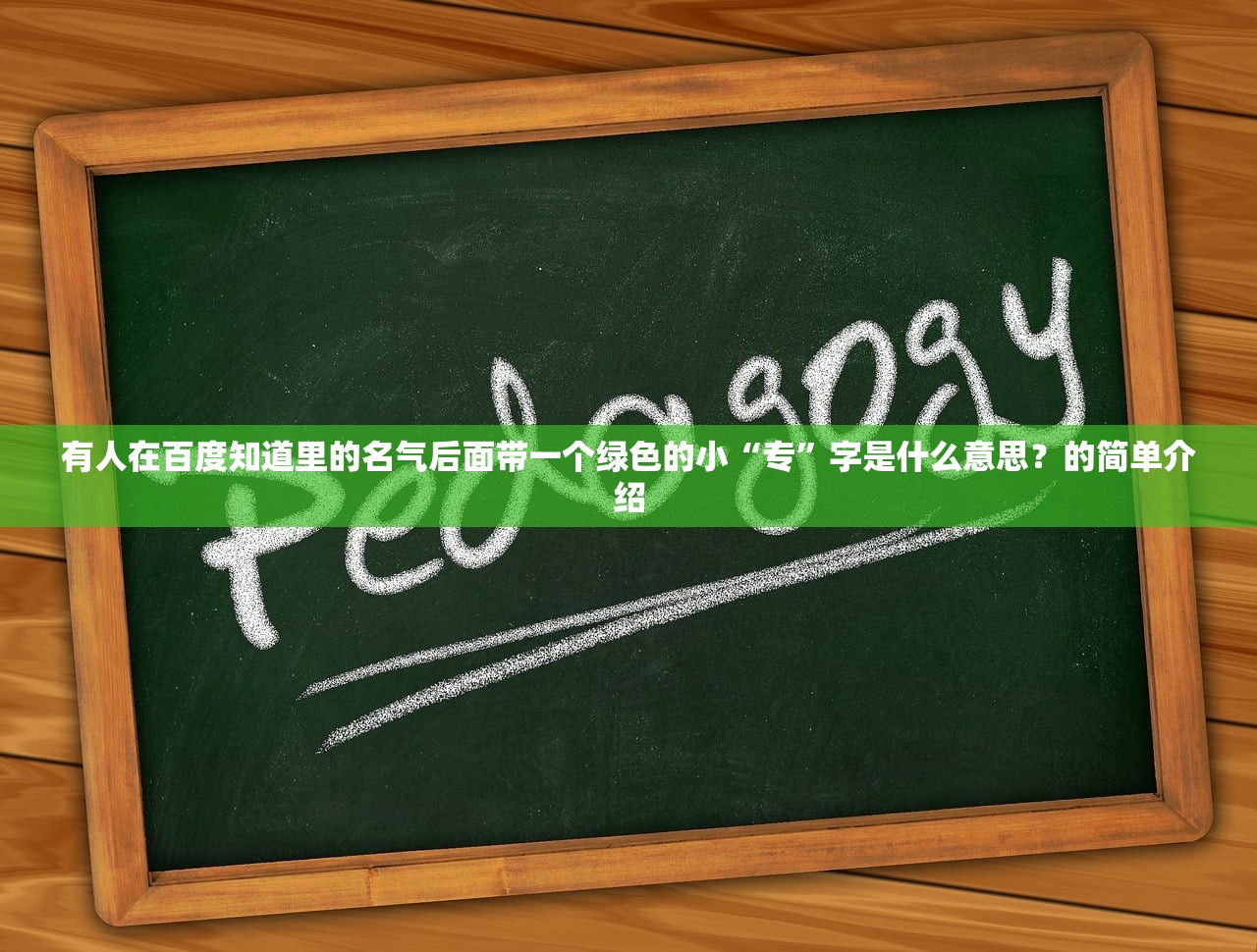 有人在百度知道里的名气后面带一个绿色的小“专”字是什么意思？的简单介绍