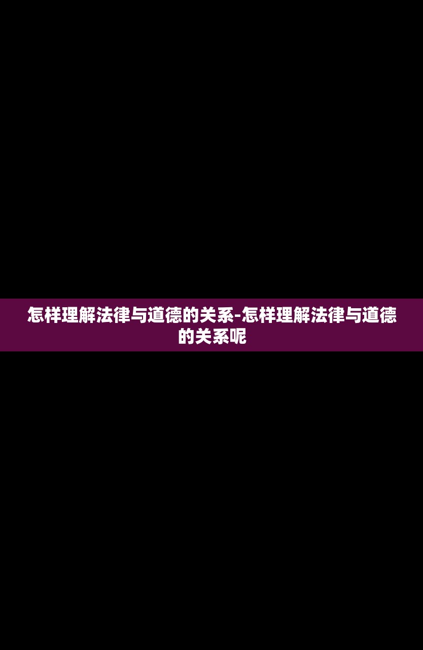 怎样理解法律与道德的关系-怎样理解法律与道德的关系呢