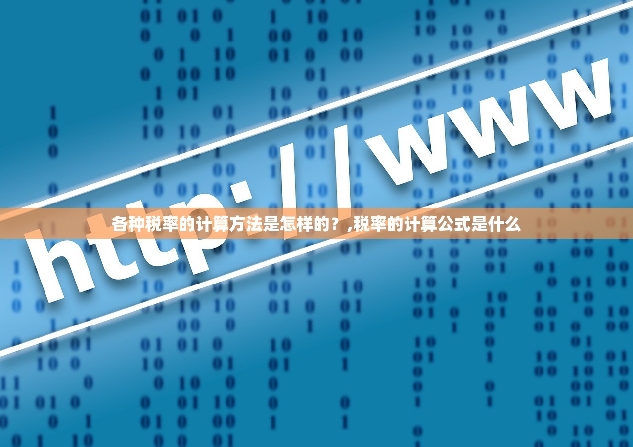 各种税率的计算方法是怎样的？,税率的计算公式是什么